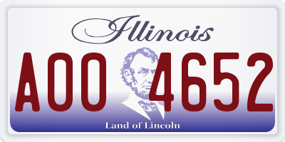 IL license plate A004652
