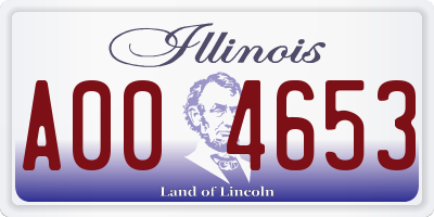 IL license plate A004653