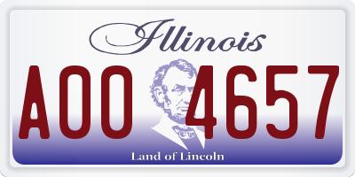 IL license plate A004657