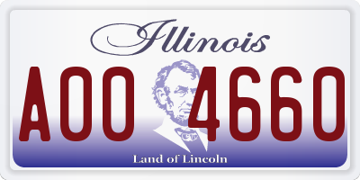 IL license plate A004660