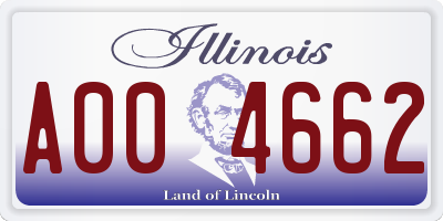 IL license plate A004662