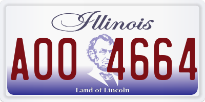 IL license plate A004664