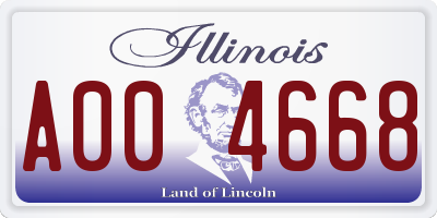 IL license plate A004668