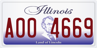 IL license plate A004669