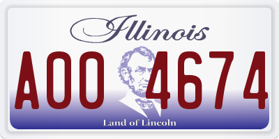 IL license plate A004674