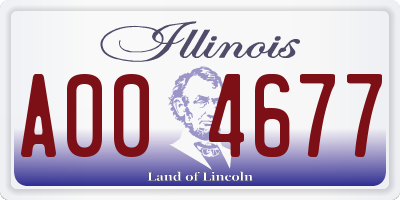 IL license plate A004677