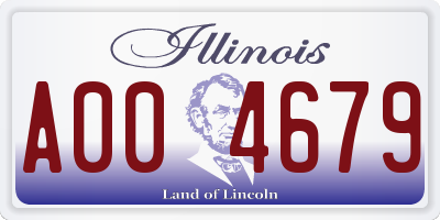 IL license plate A004679