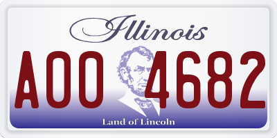 IL license plate A004682