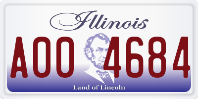 IL license plate A004684