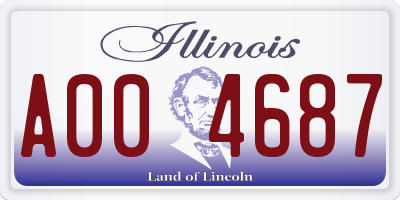 IL license plate A004687