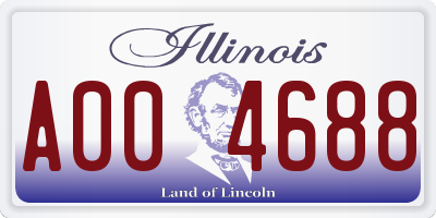 IL license plate A004688