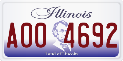IL license plate A004692