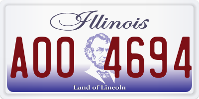 IL license plate A004694