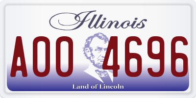 IL license plate A004696