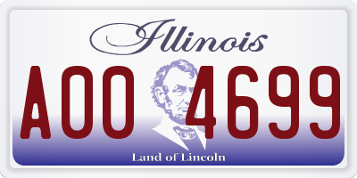 IL license plate A004699