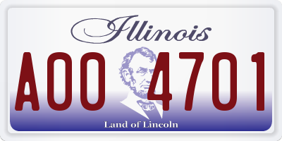 IL license plate A004701