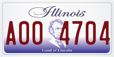 IL license plate A004704