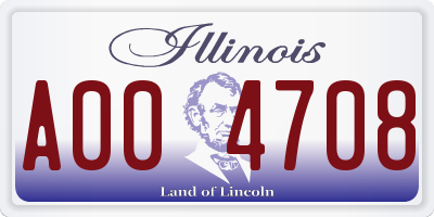 IL license plate A004708