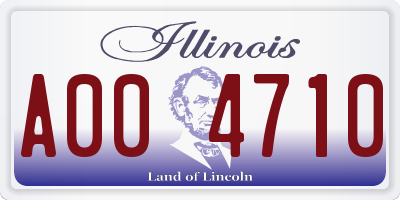 IL license plate A004710