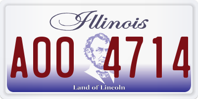 IL license plate A004714
