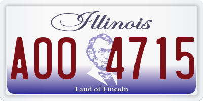 IL license plate A004715