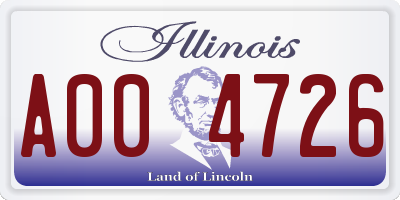 IL license plate A004726