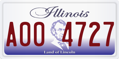 IL license plate A004727