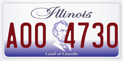 IL license plate A004730