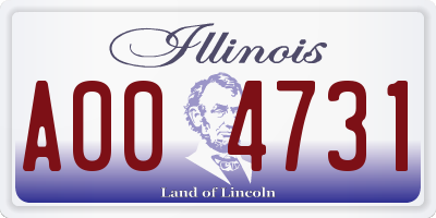 IL license plate A004731