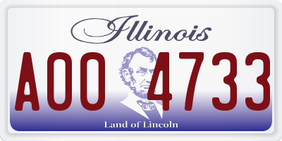 IL license plate A004733