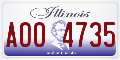 IL license plate A004735