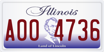 IL license plate A004736