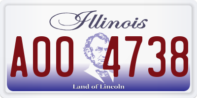 IL license plate A004738