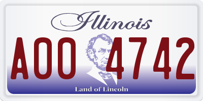 IL license plate A004742