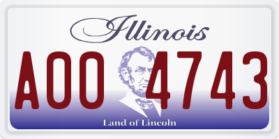 IL license plate A004743