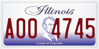 IL license plate A004745