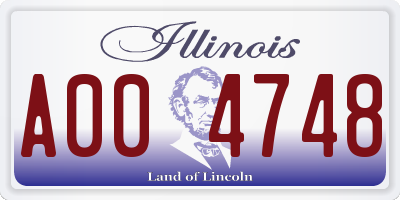 IL license plate A004748