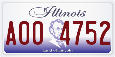 IL license plate A004752