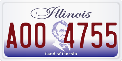 IL license plate A004755