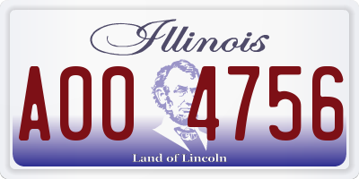 IL license plate A004756