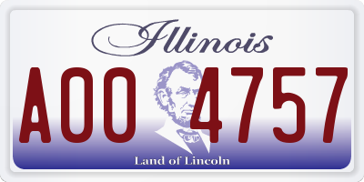 IL license plate A004757