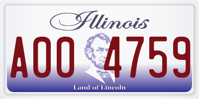 IL license plate A004759