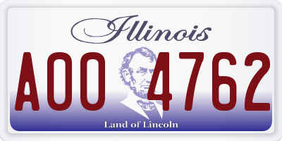 IL license plate A004762