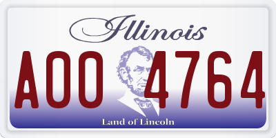 IL license plate A004764