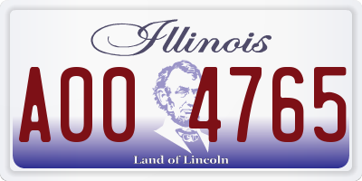 IL license plate A004765