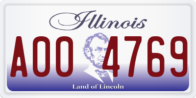 IL license plate A004769