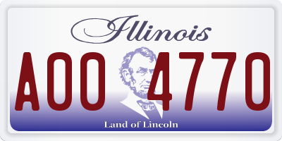 IL license plate A004770