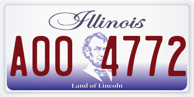 IL license plate A004772