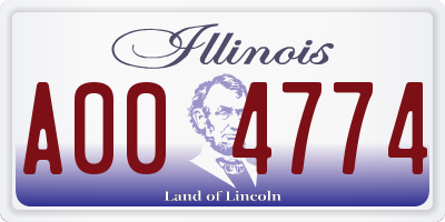 IL license plate A004774