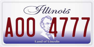 IL license plate A004777